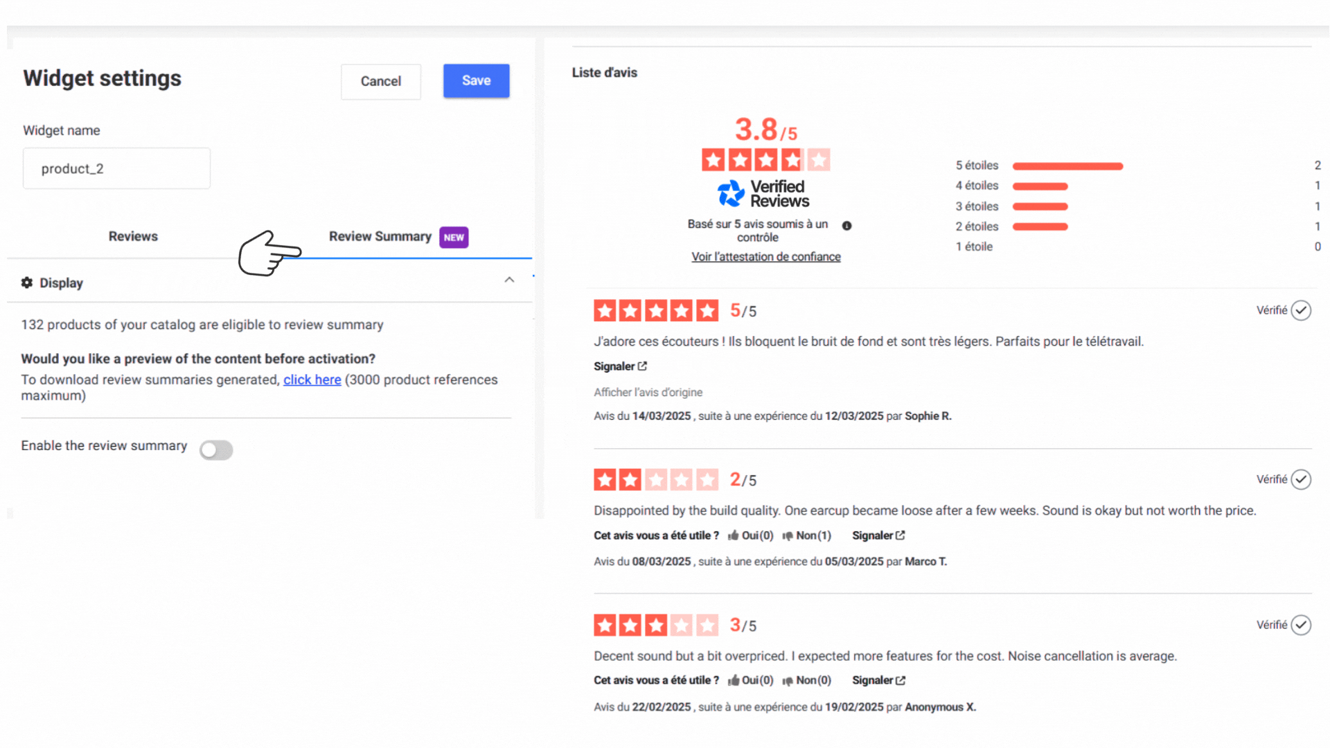 EN - settings Review summary.gif
